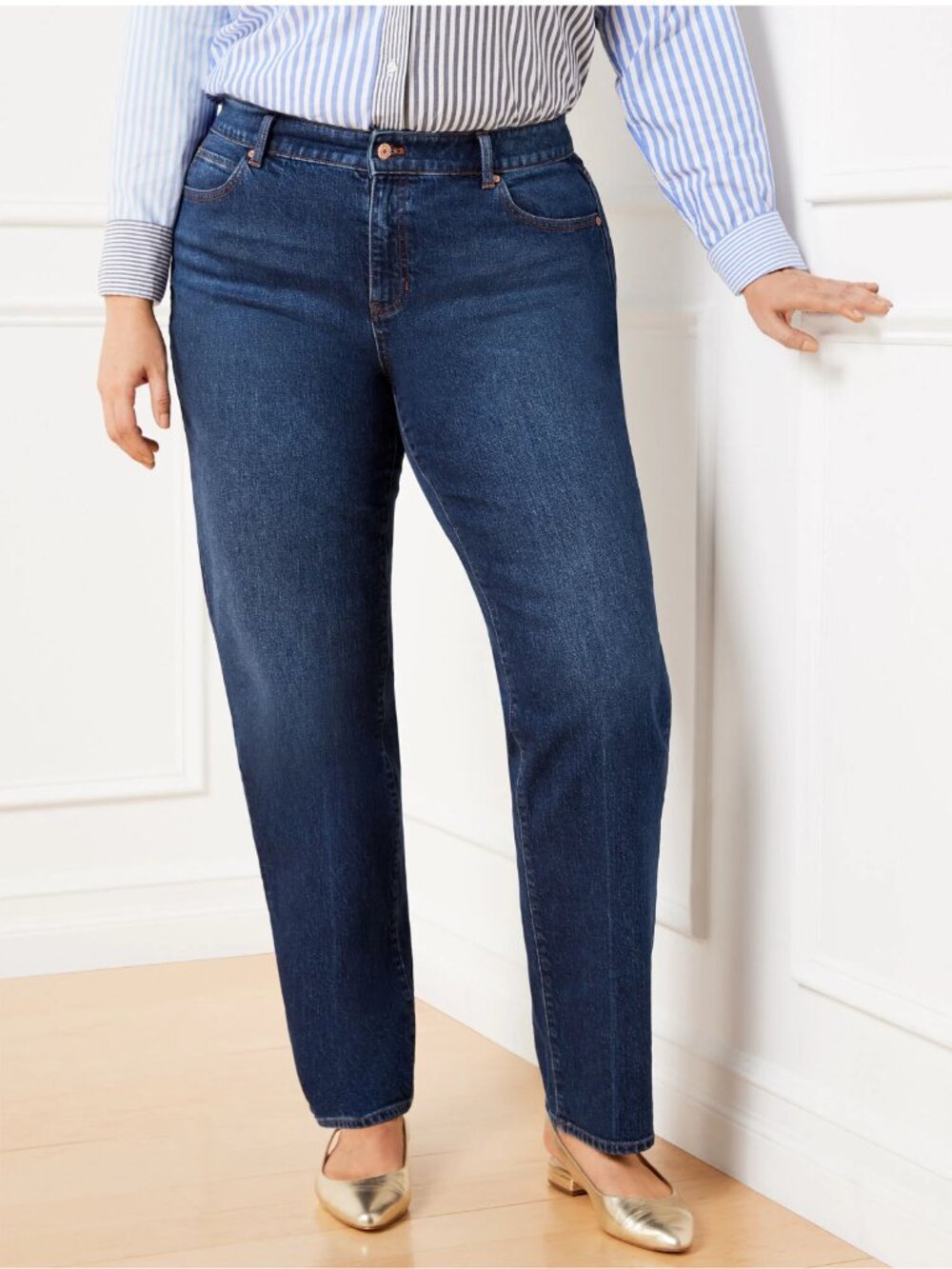 TALBOTS High Waist Relaxed Jeans Stillwell Wash Size 16p